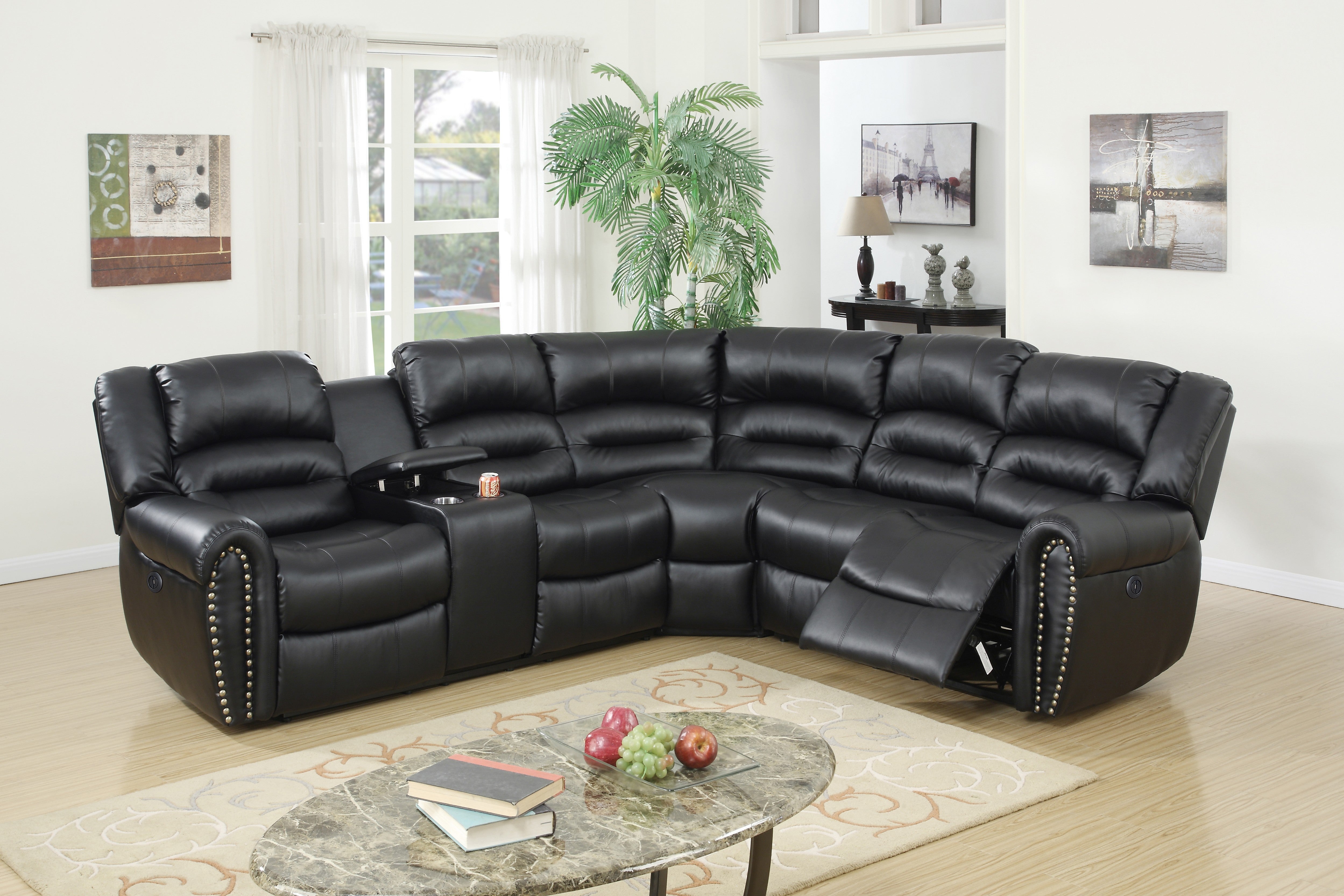Power Reclining Sectional - Black