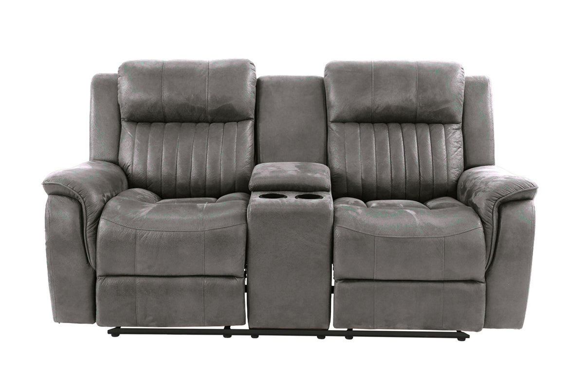 Motion Loveseat W/Console/Handle/Slate Blue - Slate Blue