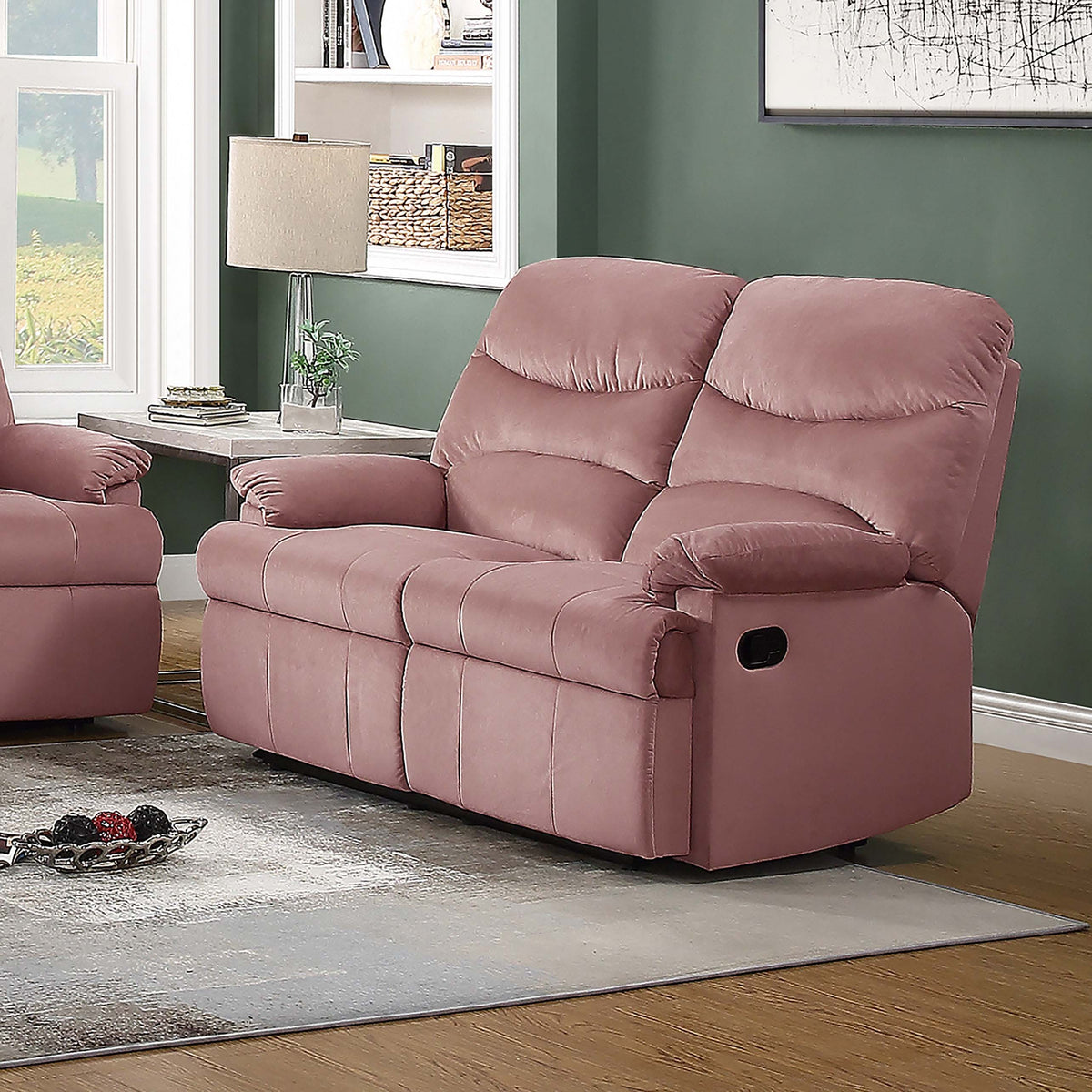 Recliner Loveseat - Blush Pink