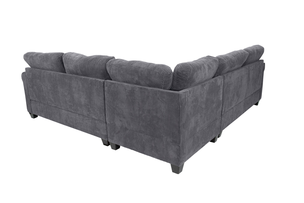 4-Pcs Sectional Sofa - Charcoal