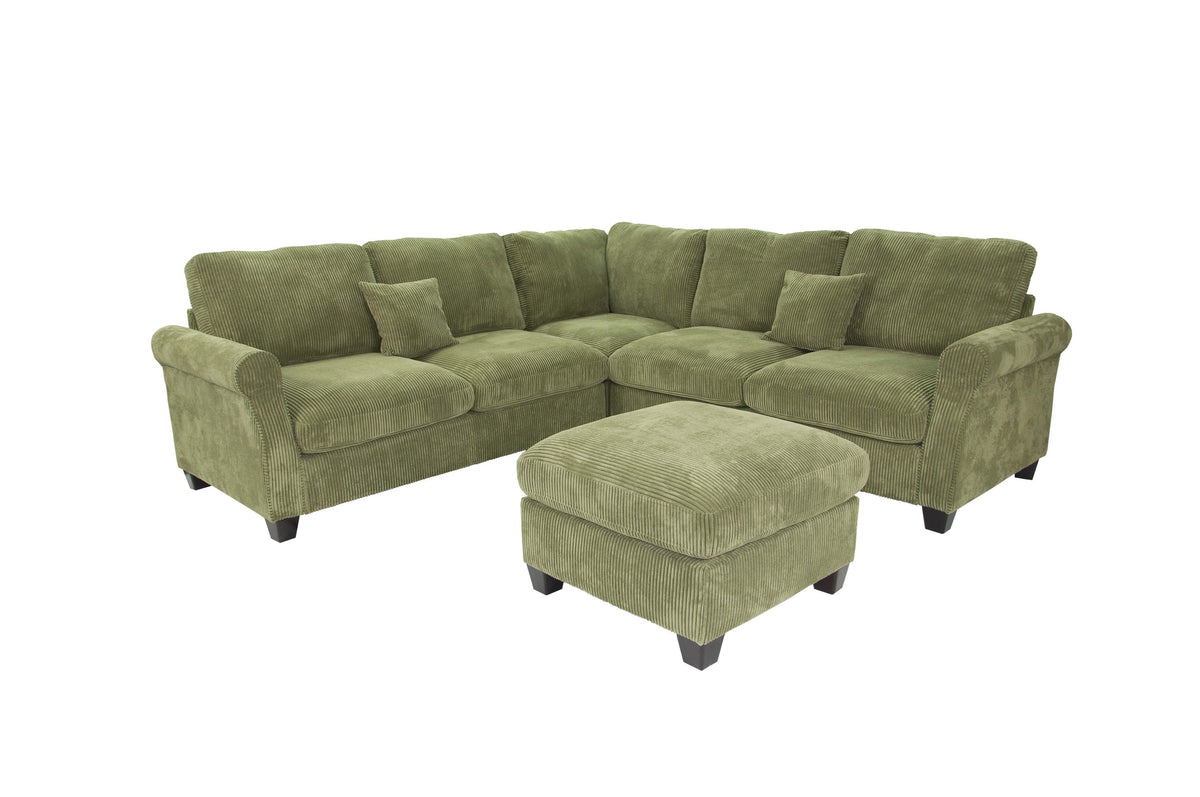 4-Pcs Sectional Sofa - Sage