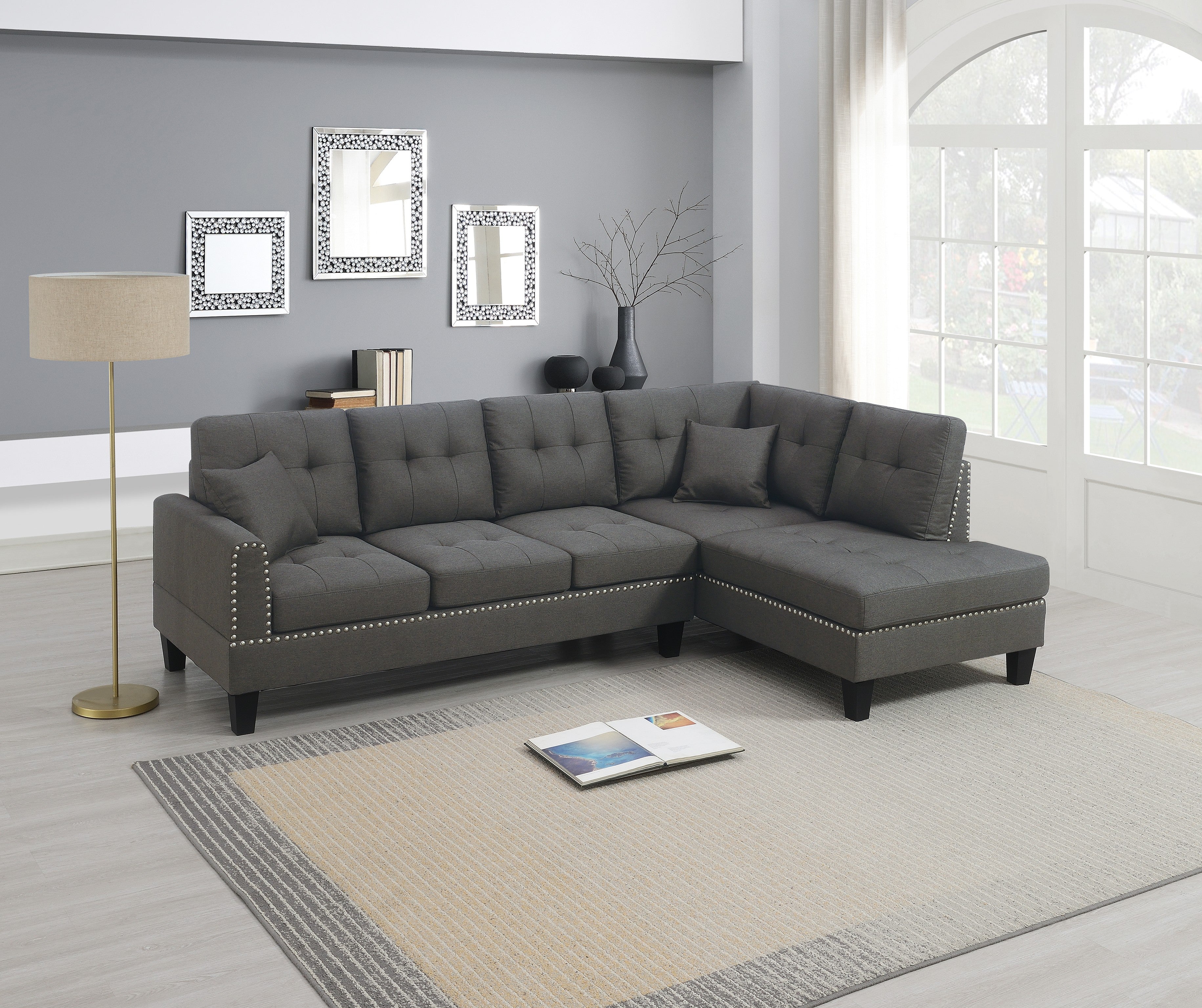 2-Piece Sectional Set - Dark Coffee