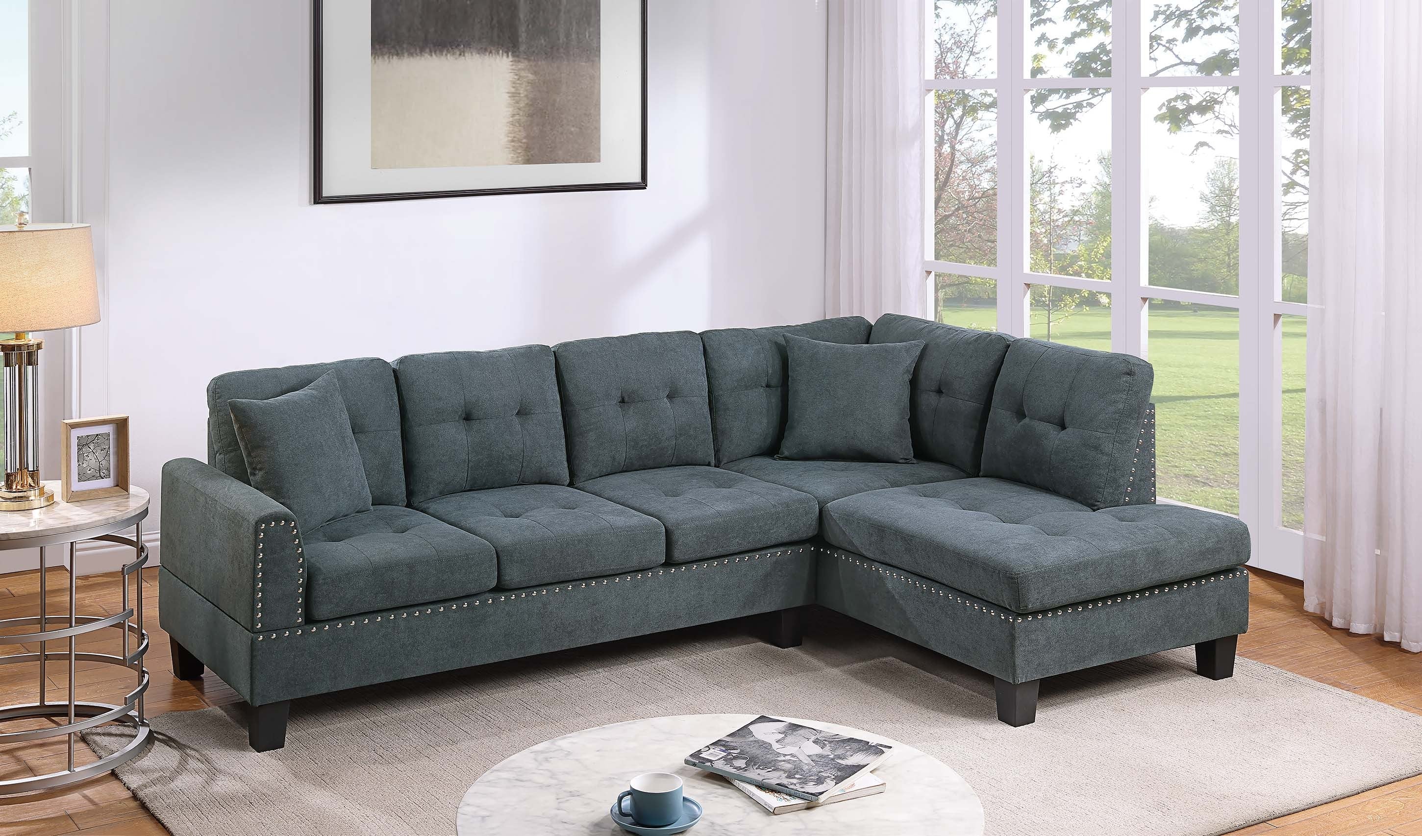2-Piece Sectional Set - Ash Black