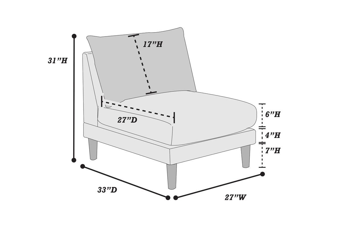 Armless Chair - Blush