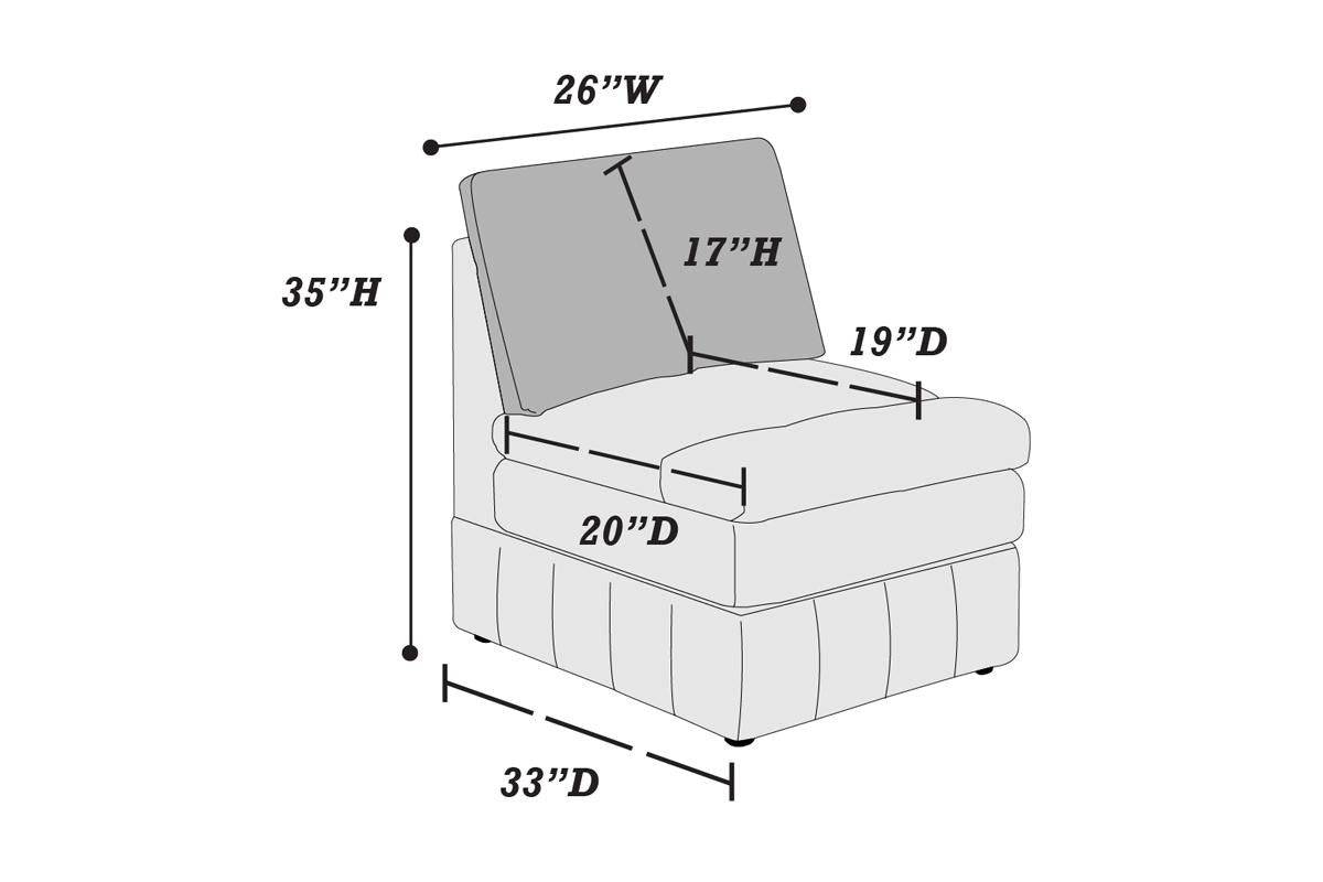 Armless Chair - Granite
