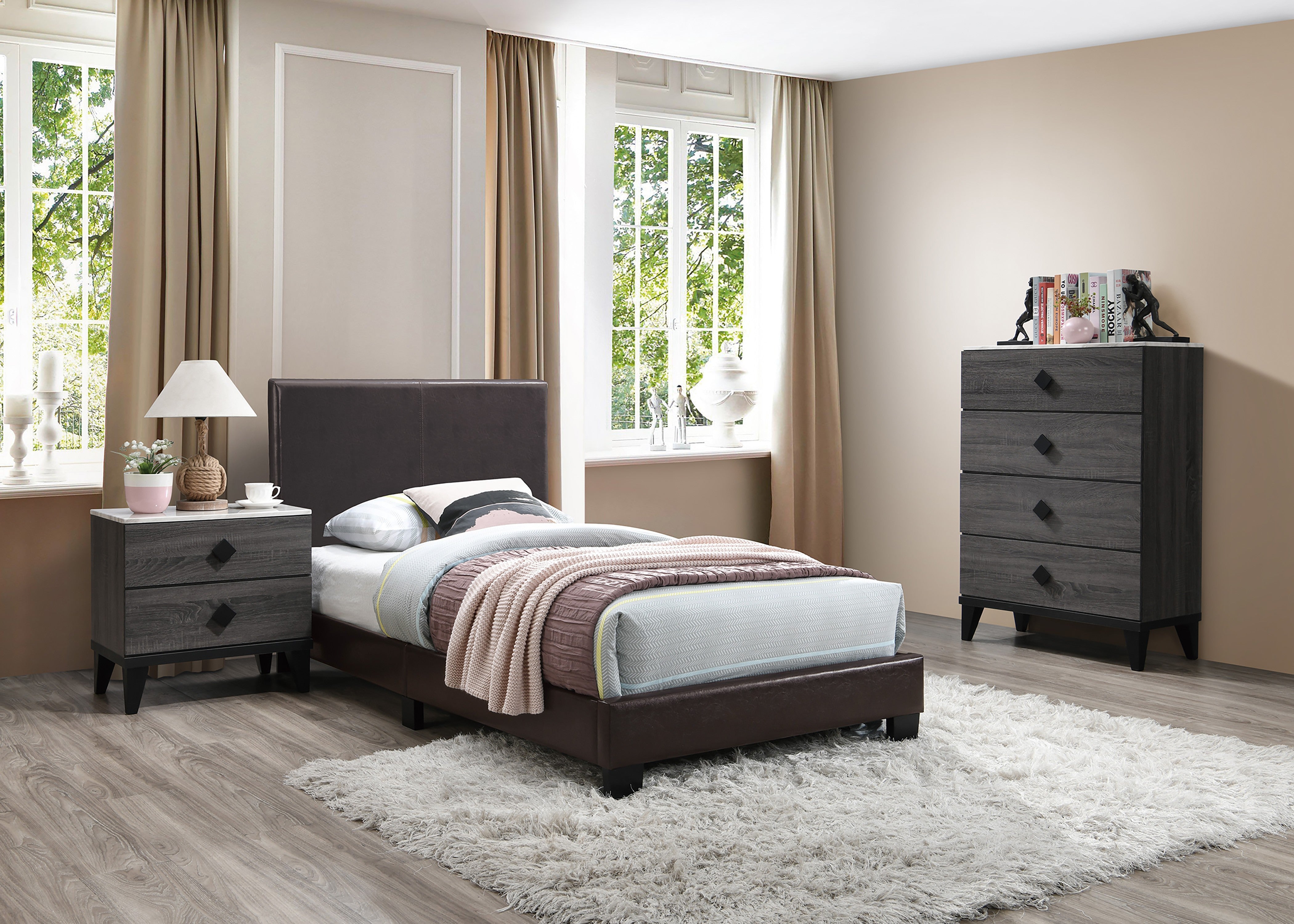 Twin Bed - Espresso/Espresso