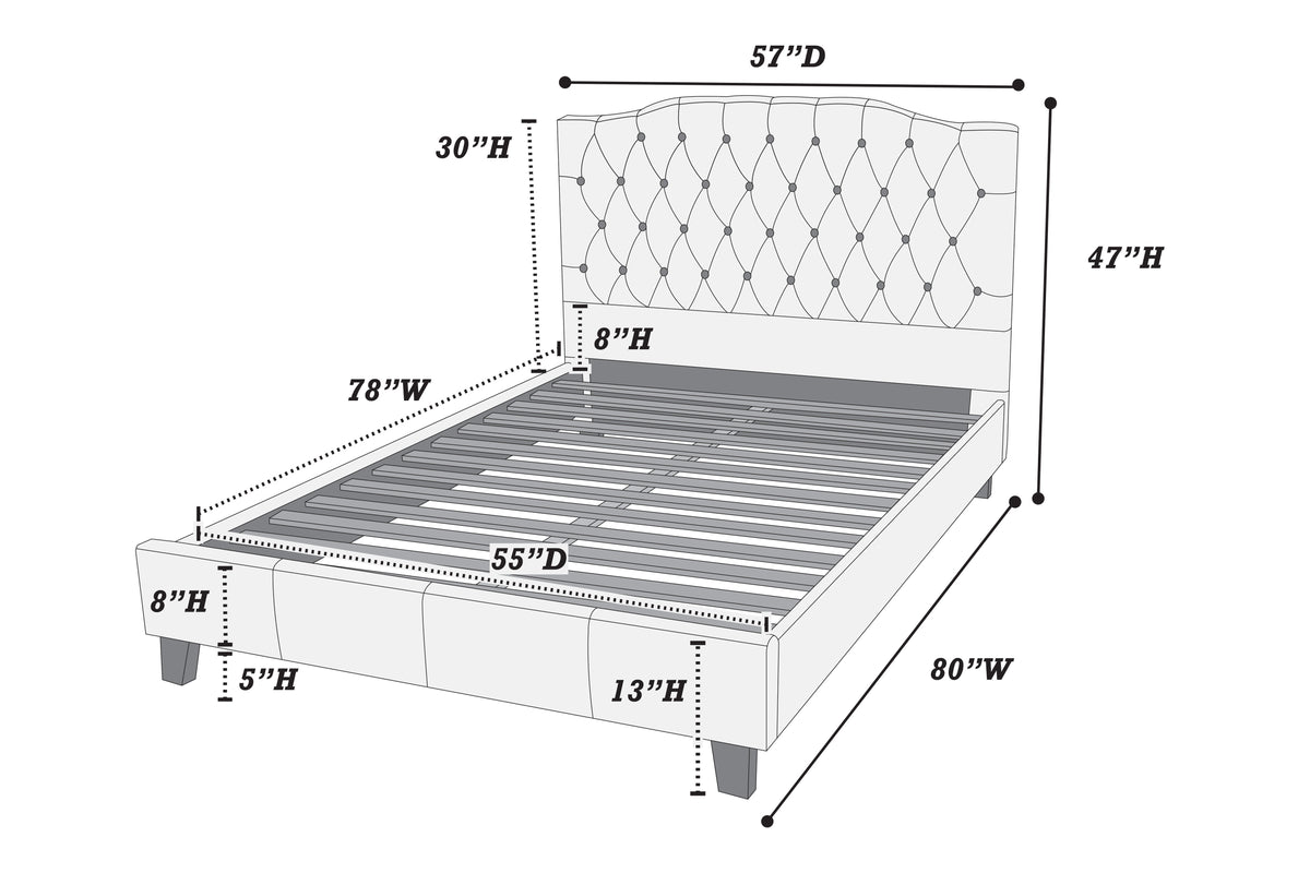 Full Bed - White / Espresso