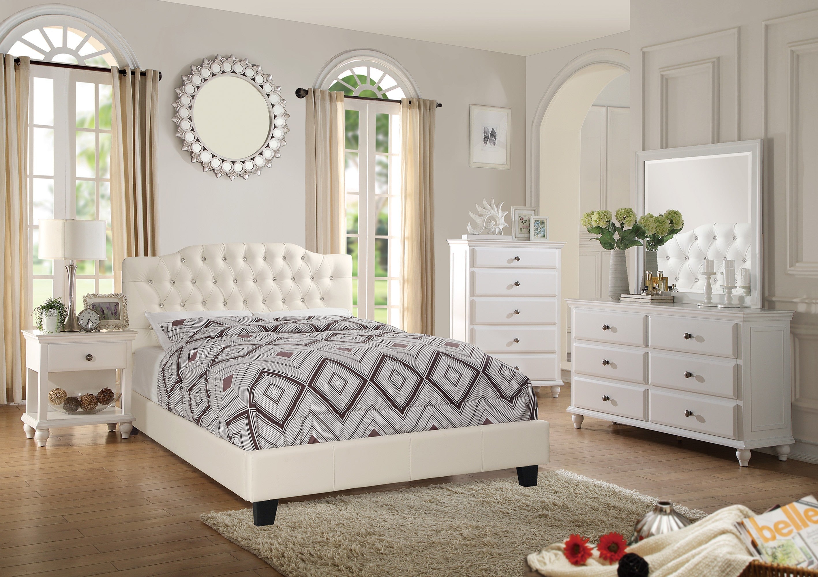 Full Bed - White / Espresso