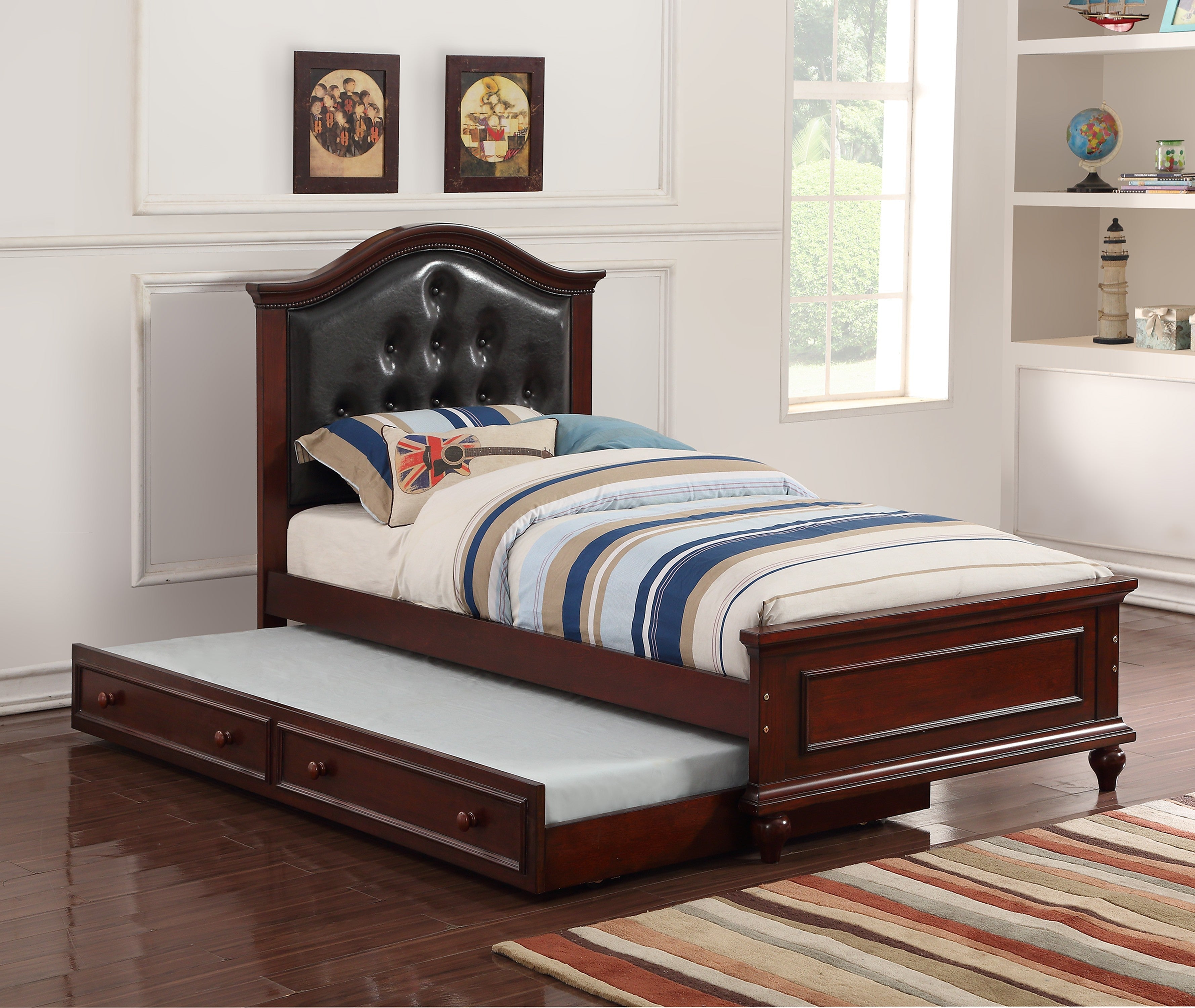 Twin Bed - Dark Cherry
