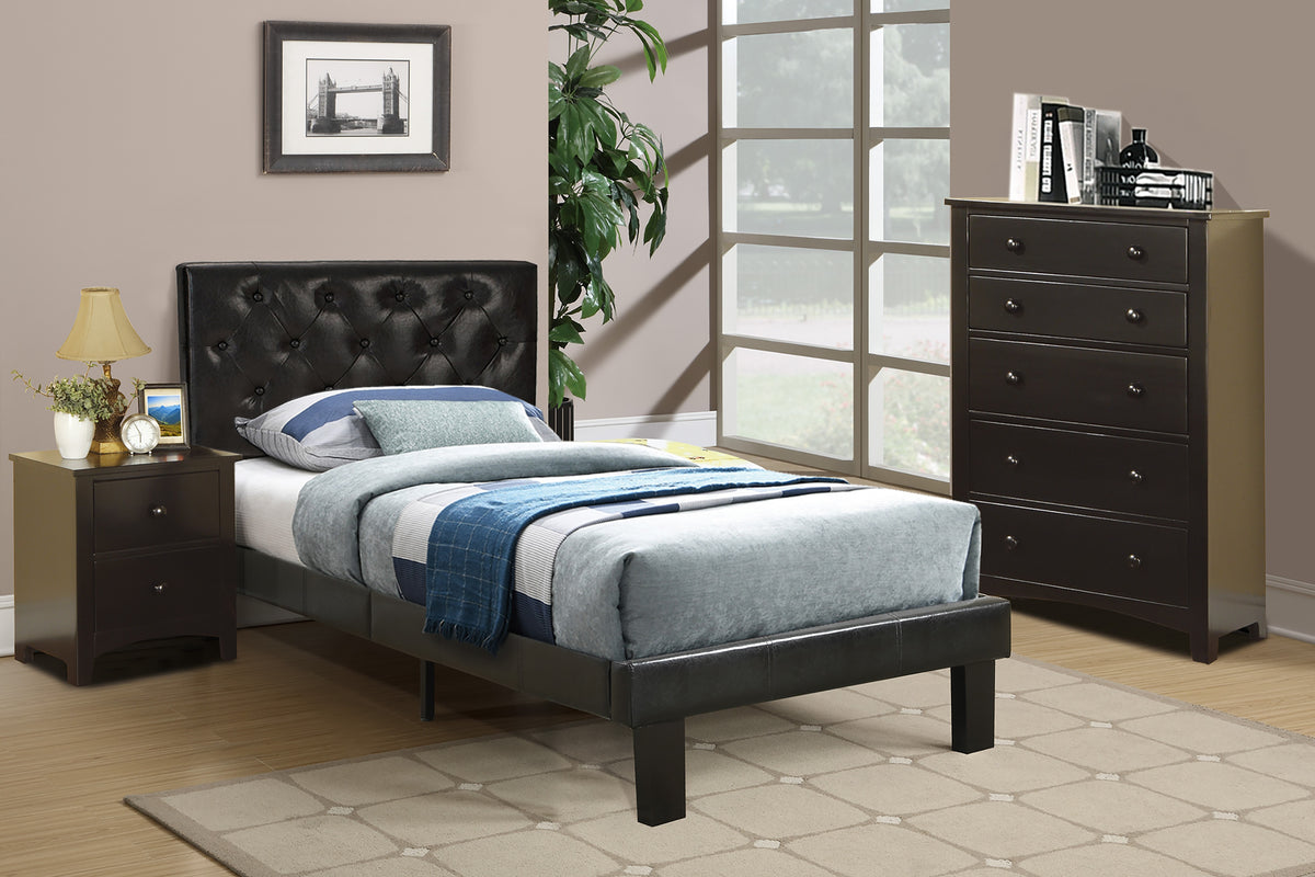 Twin Bed - Black / Espresso