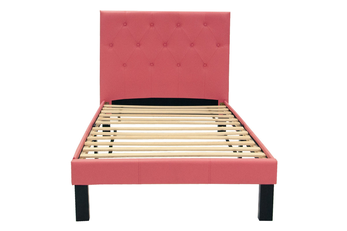 Twin Bed - Pink / Espresso