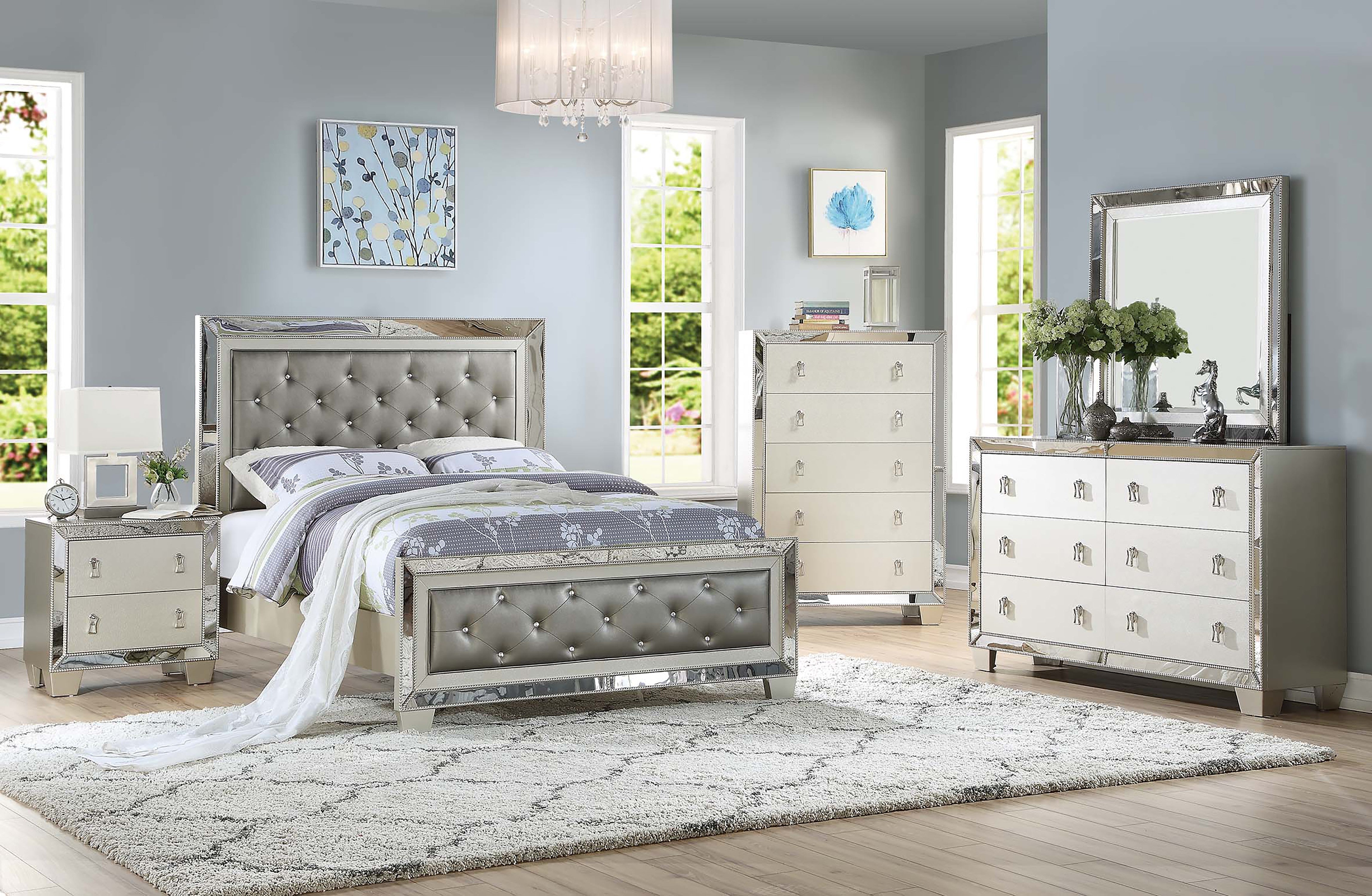 California King Bed - Silver