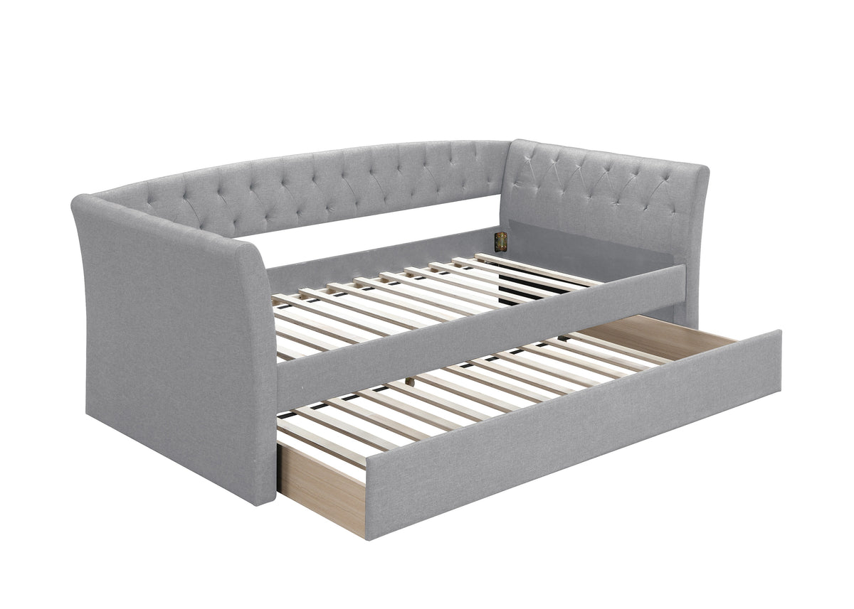 Day Bed/Light Grey Burplap - Light Grey / Na