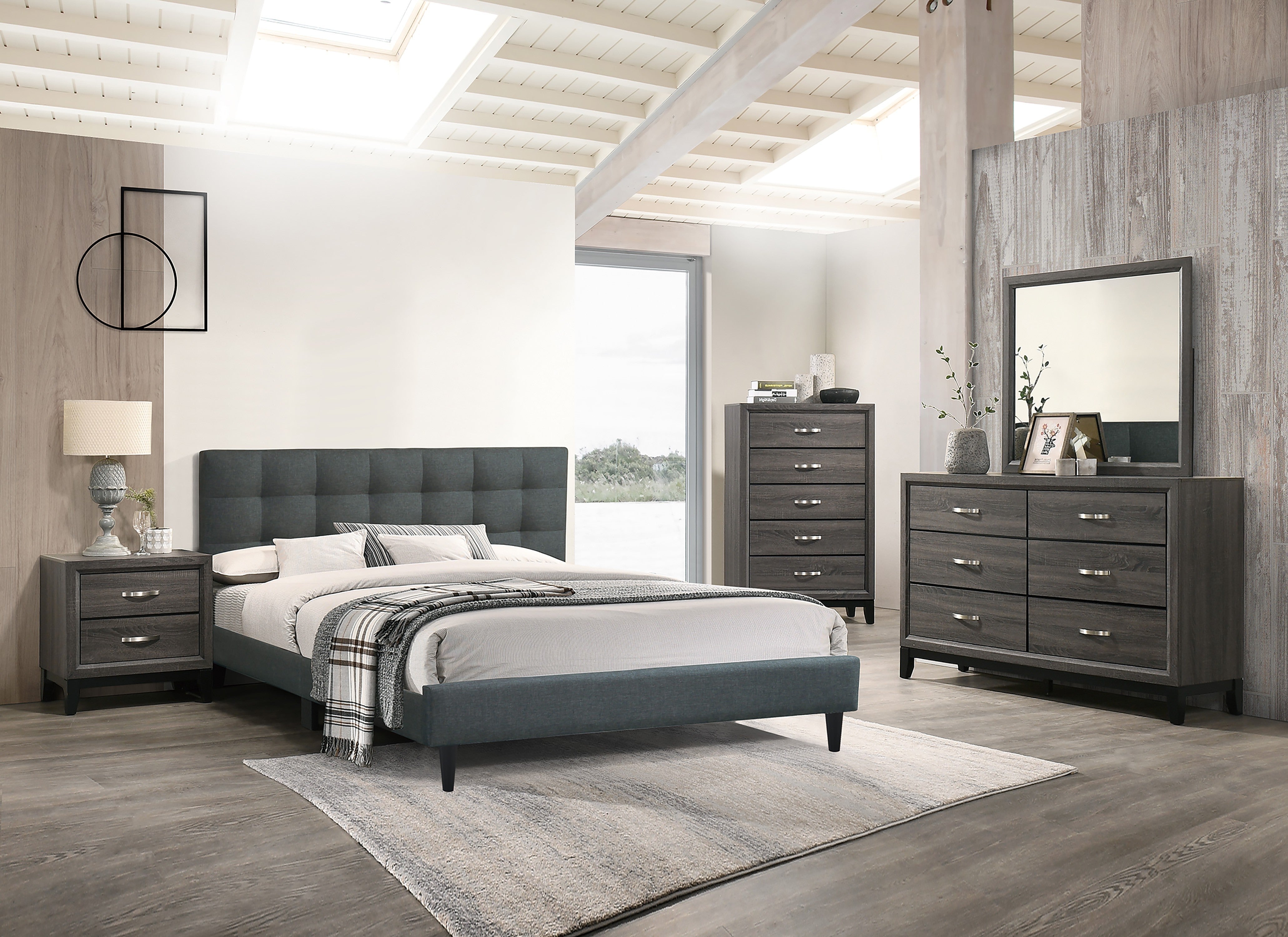 Full Bed - Charcoal/Espresso