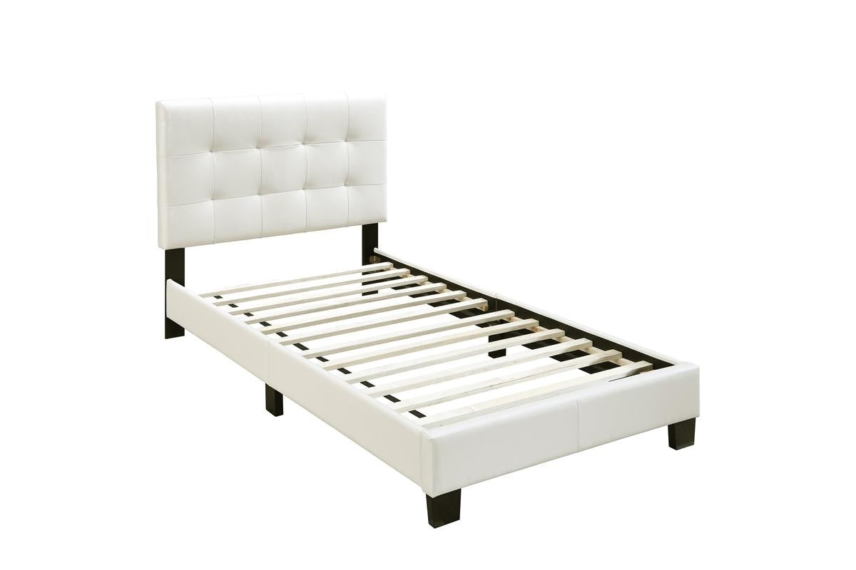 Twin Bed/White Pu - White / Black
