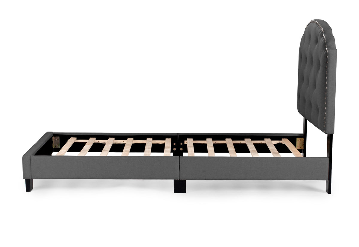 Twin Bed/Charcole Burplap - Charcoal / Black
