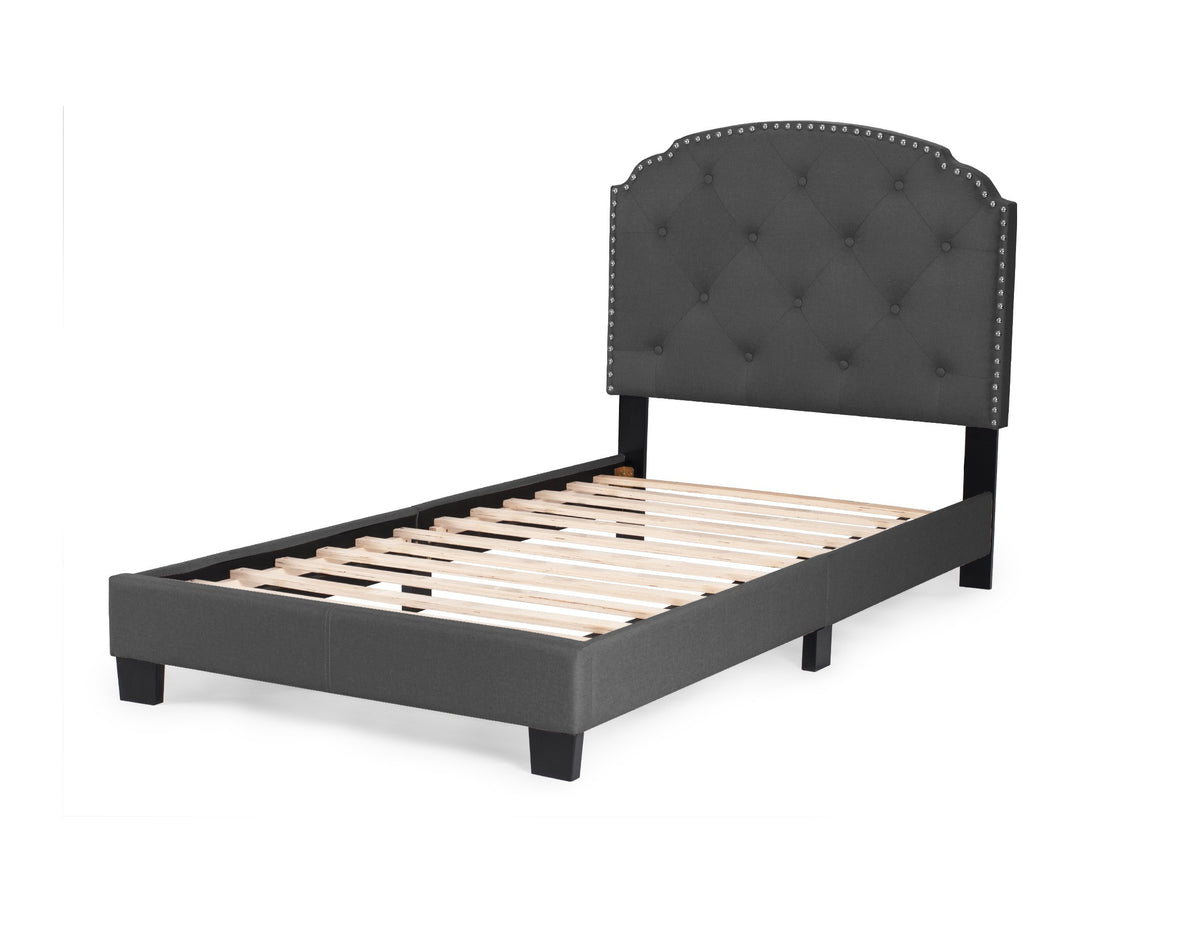 Twin Bed/Charcole Burplap - Charcoal / Black
