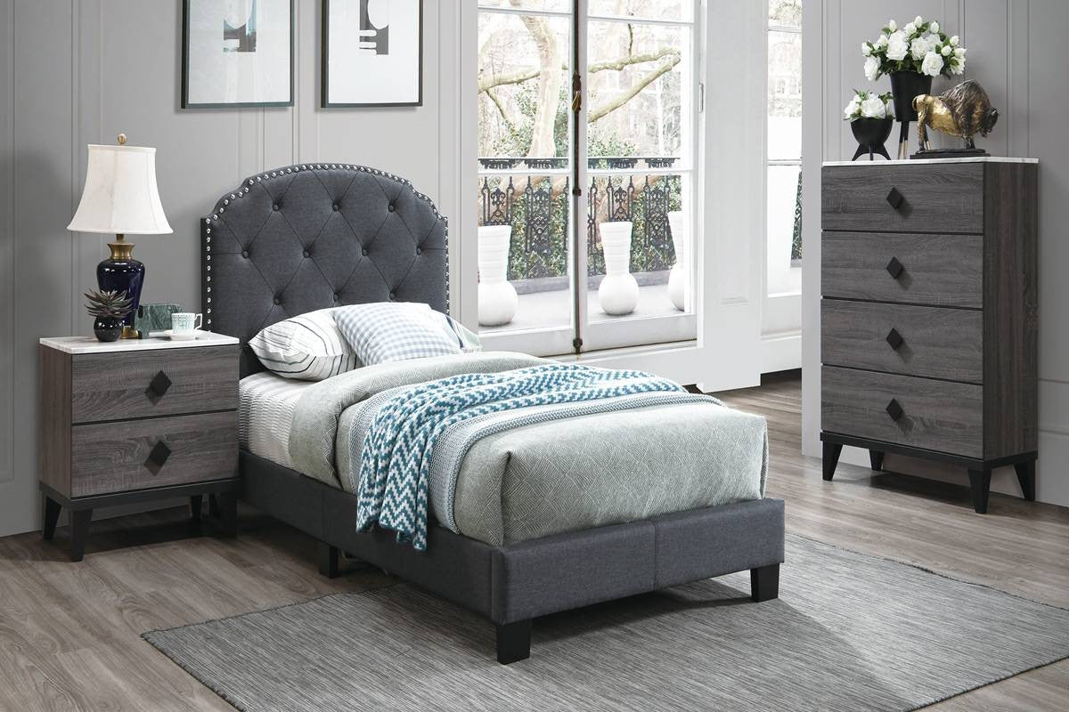 Twin Bed - Charcoal / Black