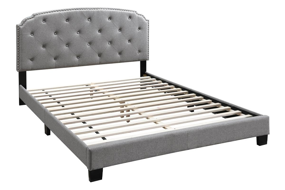 Full Bed/Light Grey Burplap - Light Grey / Black