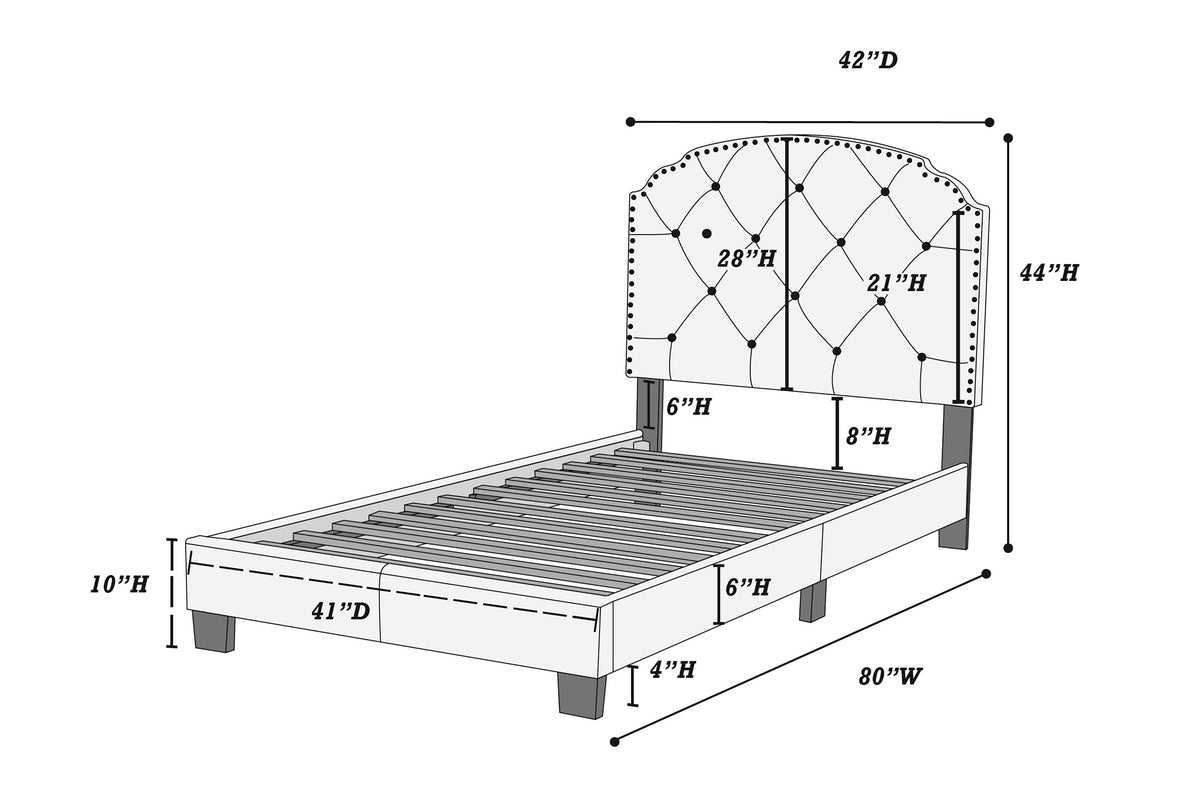 Twiin Bed/Light Grey Burplap - Light Grey / Black