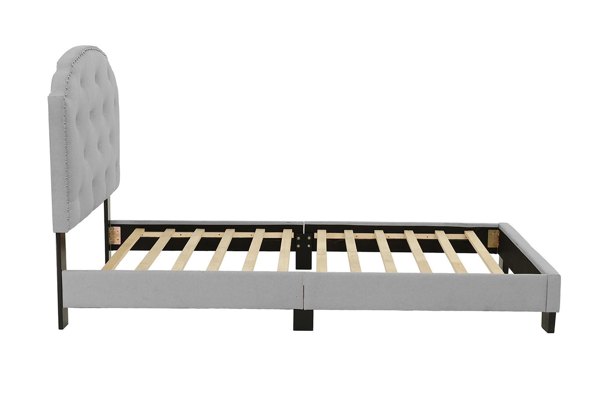 Twiin Bed/Light Grey Burplap - Light Grey / Black