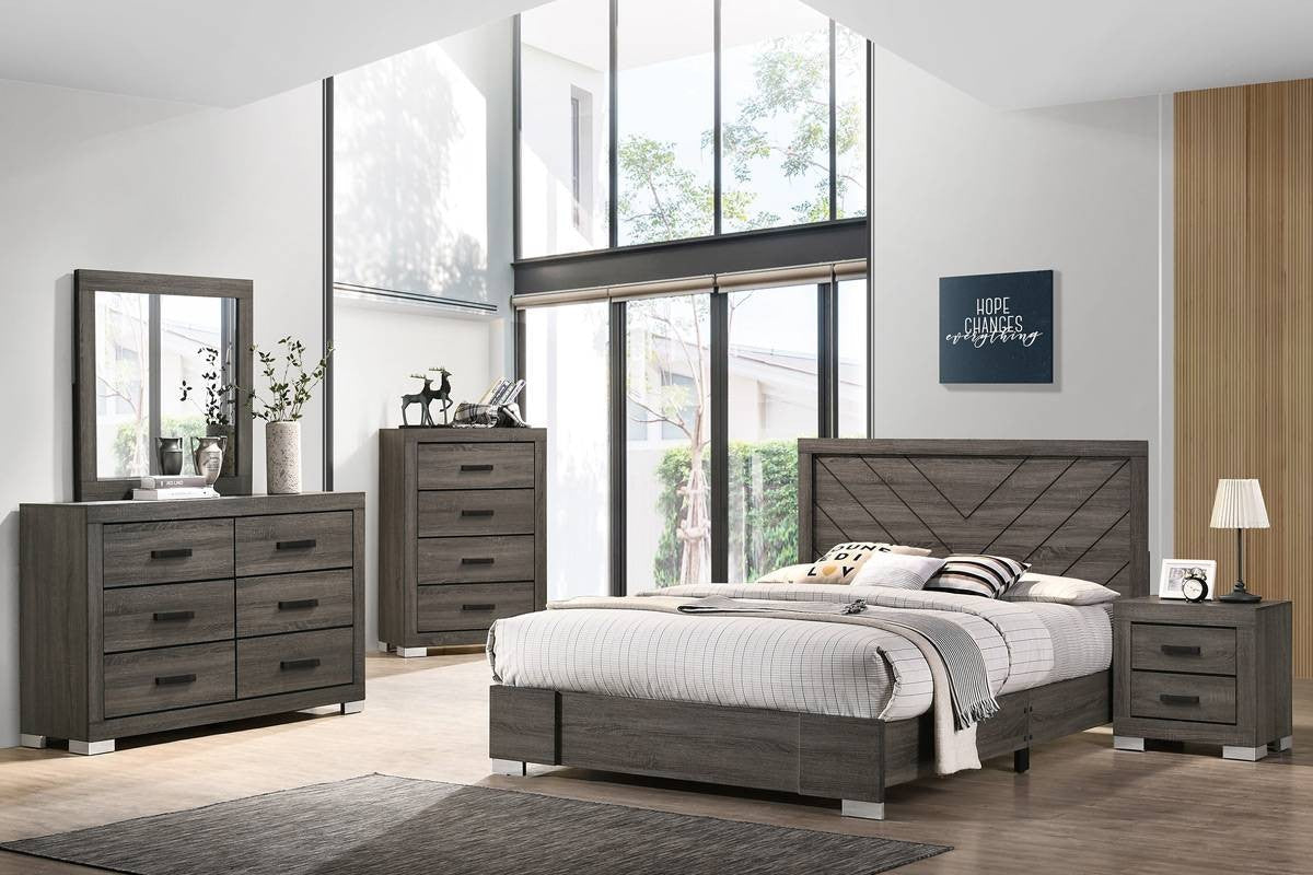 Eastern King Bed - Foil Grey