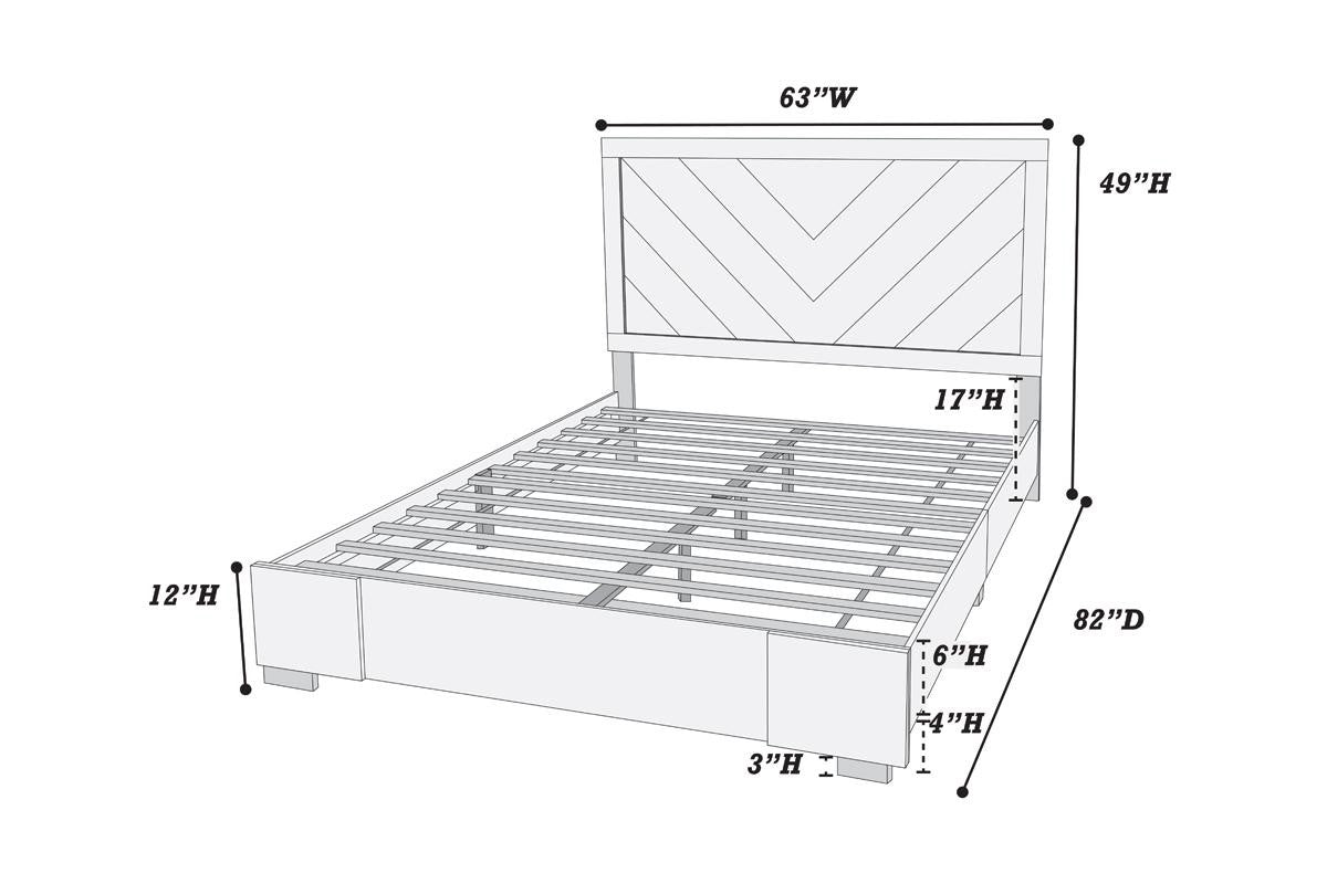 Queen Bed - Foil Grey