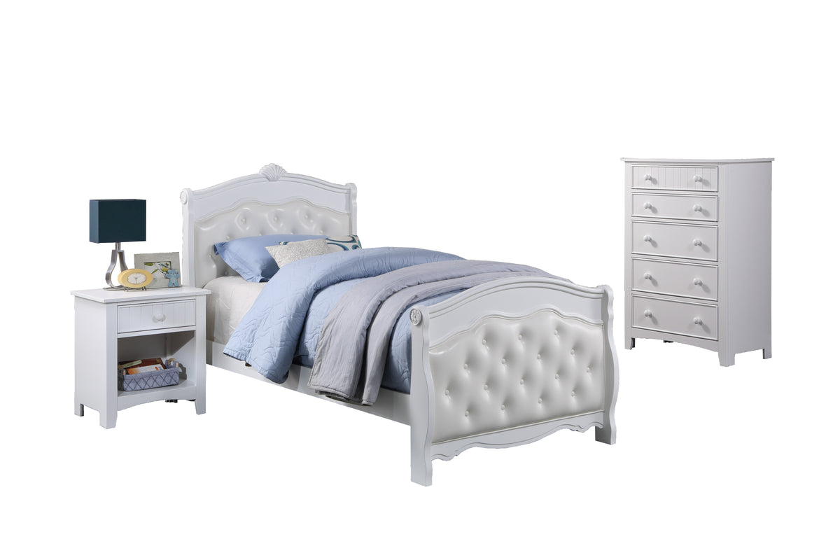 Full Bed -White/White Pu - White