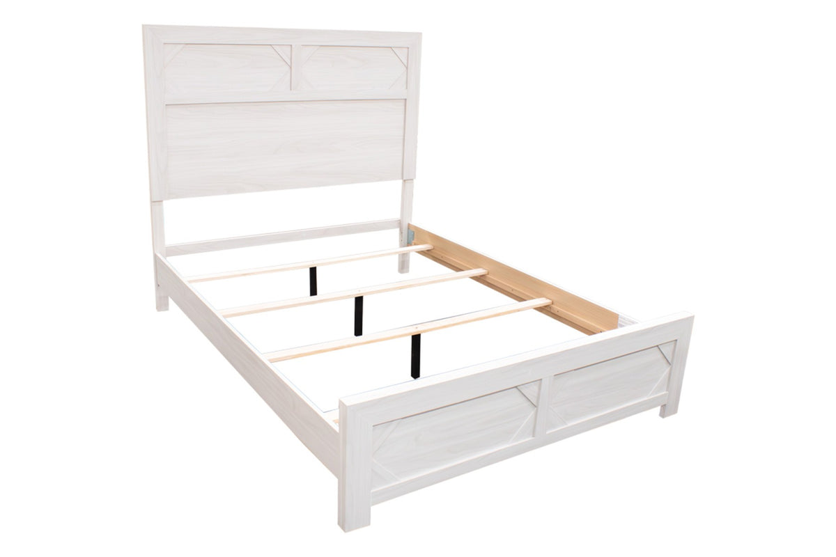 Queen Bed - Whitewash