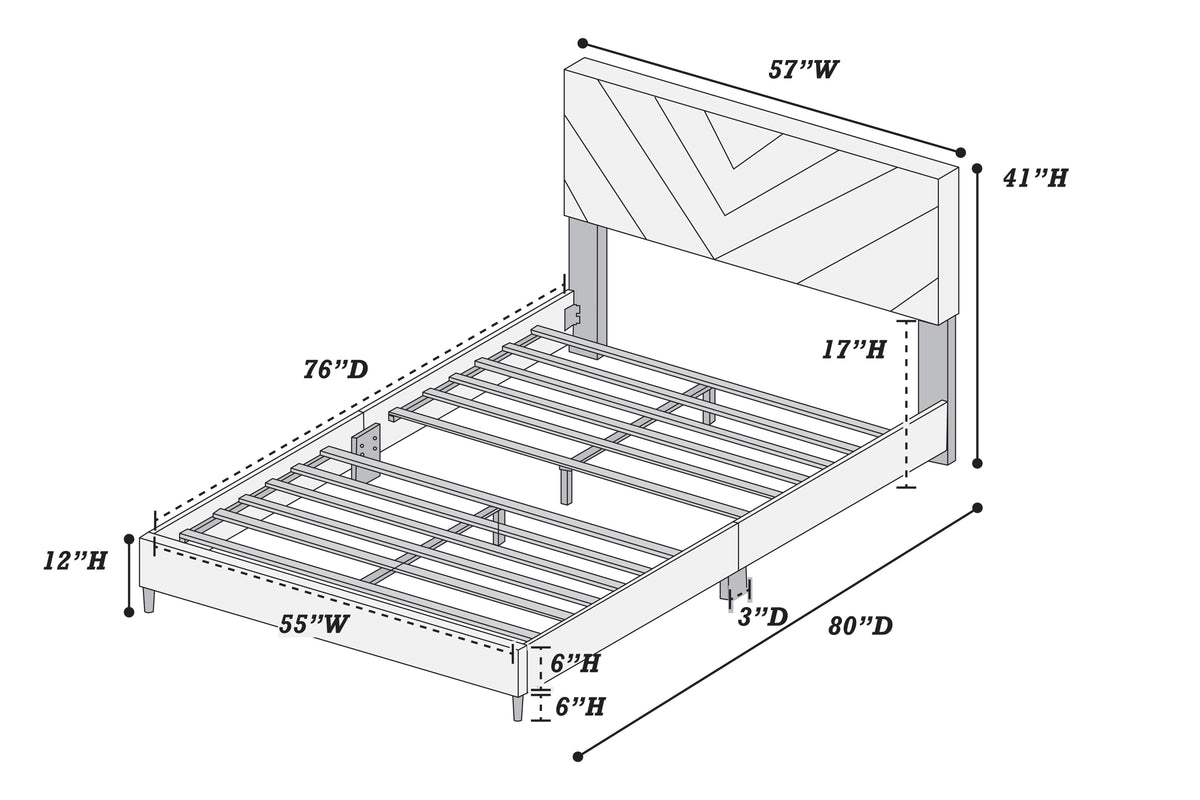 Full Bed - Grey