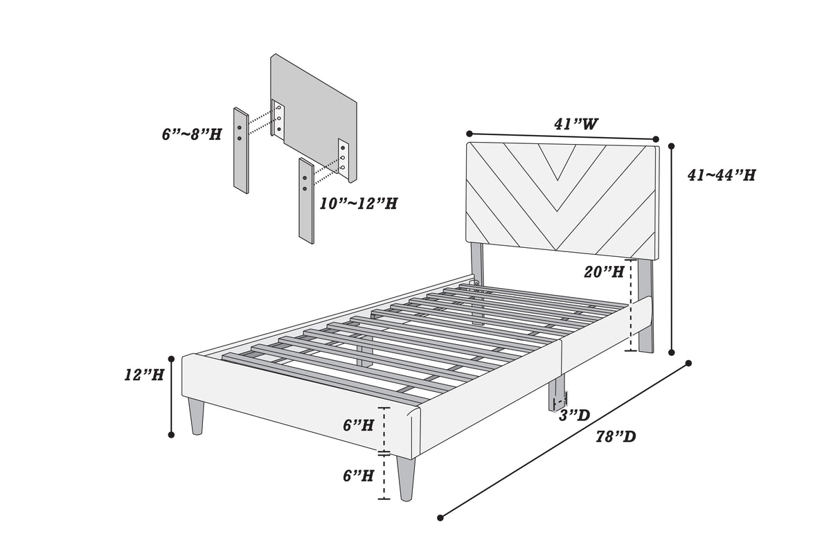 Twin Bed - Navy Blue
