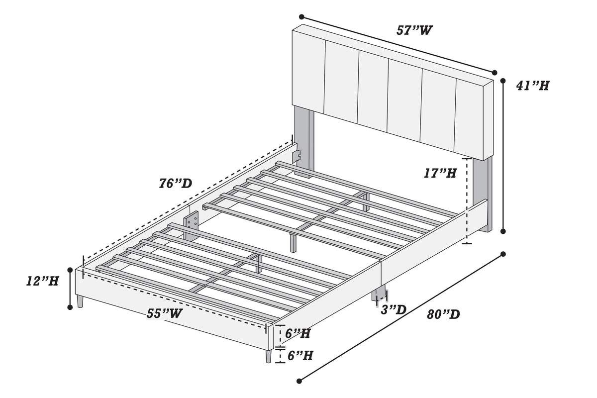 Full Bed - Gray