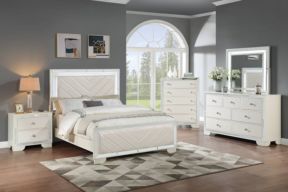 Queen Bed - Ivory