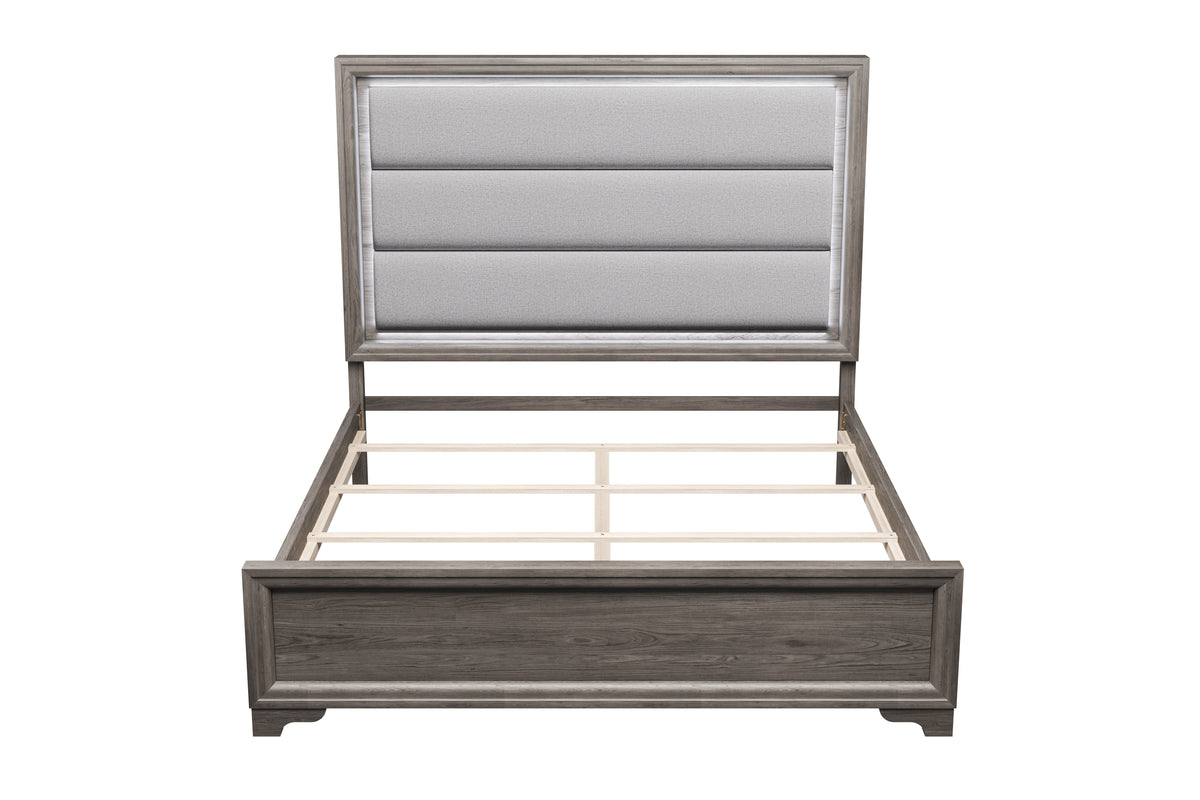 Queen Bed - Light Brown