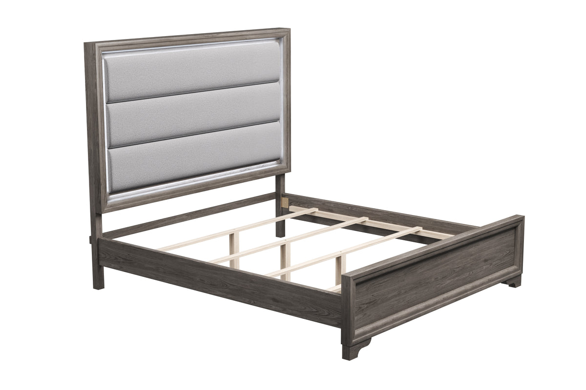 Queen Bed - Light Brown