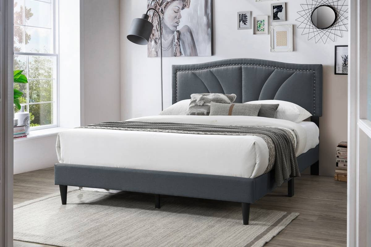 Queen Bed - Charcoal