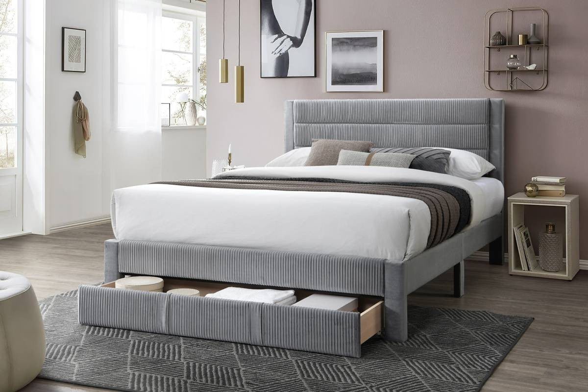 Queen Bed - Gray