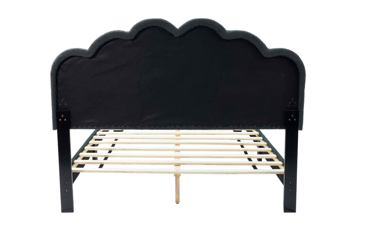 Queen Bed W/ Built-In Led Lights - Charcoal