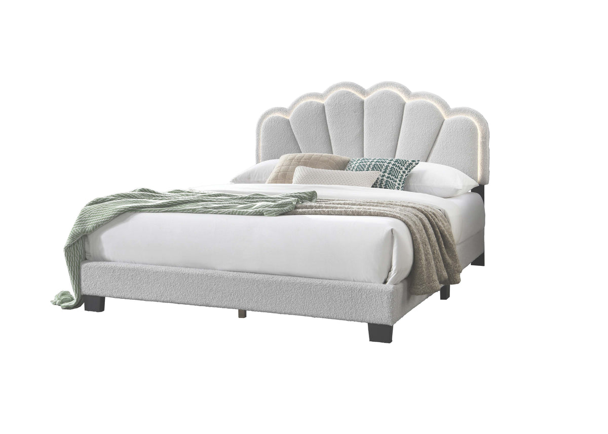 Queen Bed W/ Built-In Led Lights - White