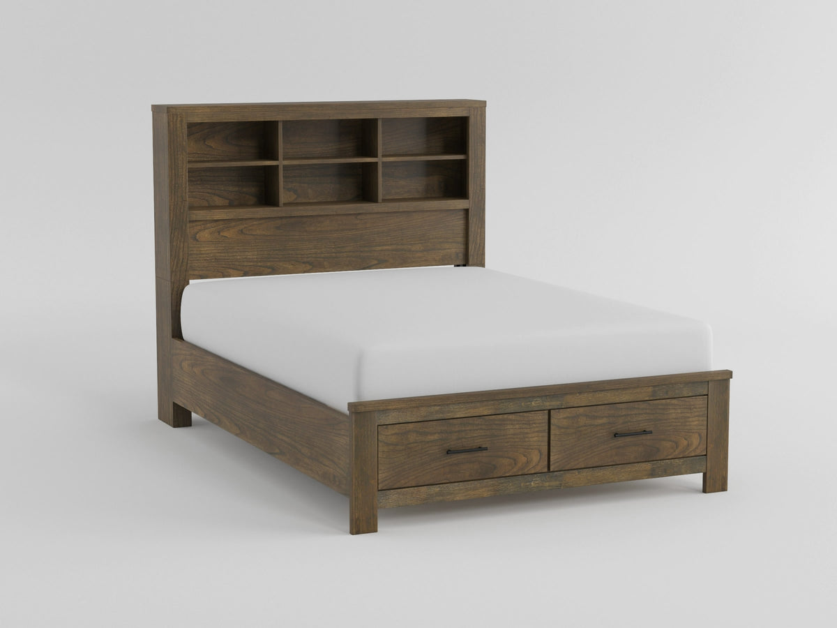 Queen Platform Bed with Footboard Storage 1592-1 HME