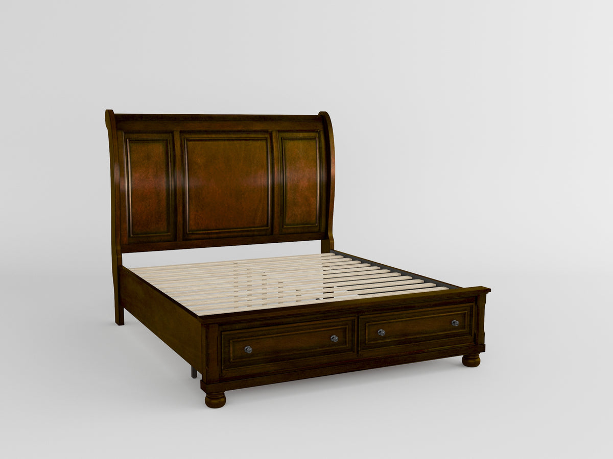 Queen Sleigh Platform Bed with Footboard Storage 2159-1 HME