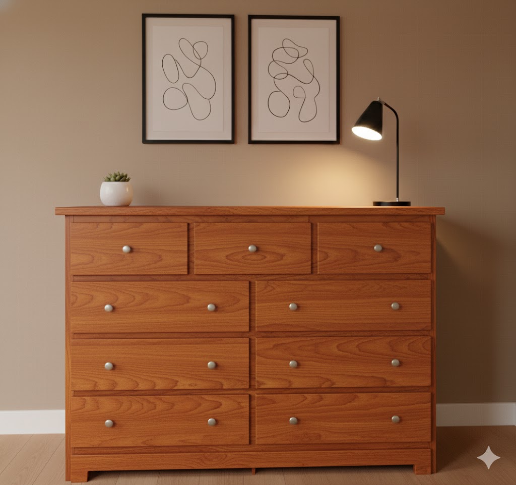 9 Drawers solid wood dresser
