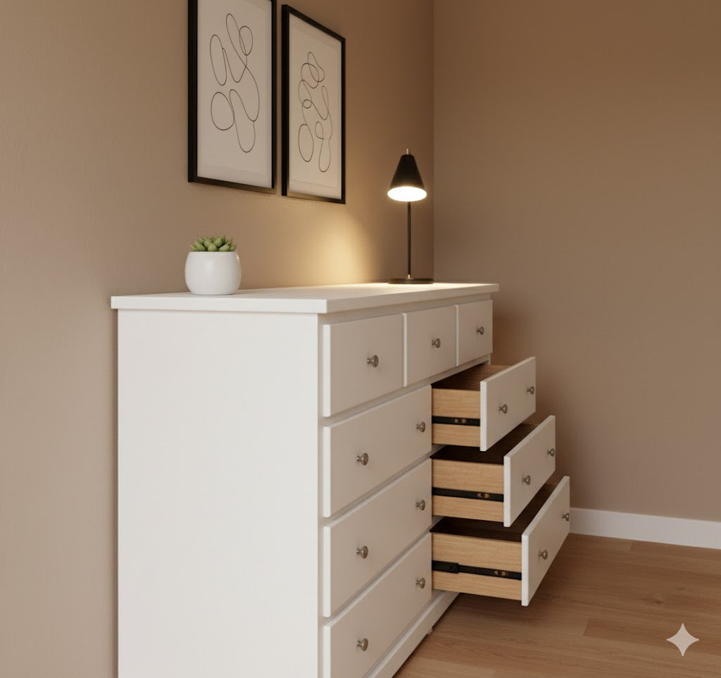 9 Drawers solid wood dresser