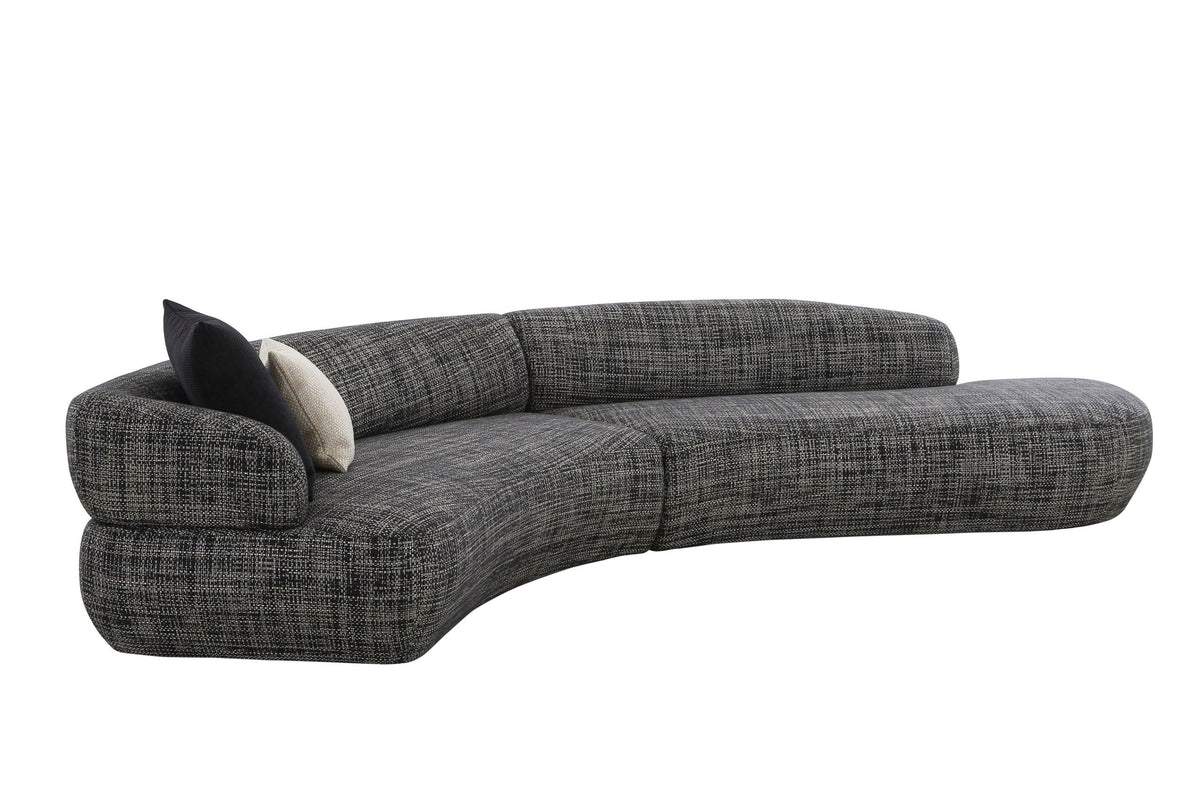 Modern Dark Grey Fabric Curved Sectional sofa VGOD-ZW-23044-DKGRY