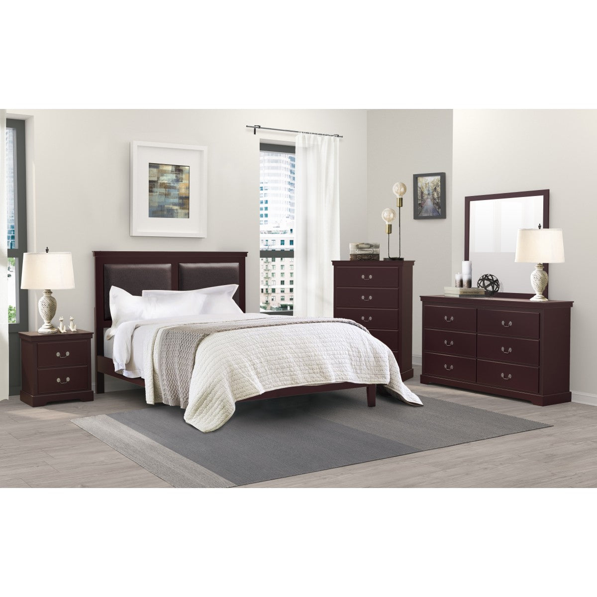 4PCS QUEEN BEDROOM SET #1519CH HM