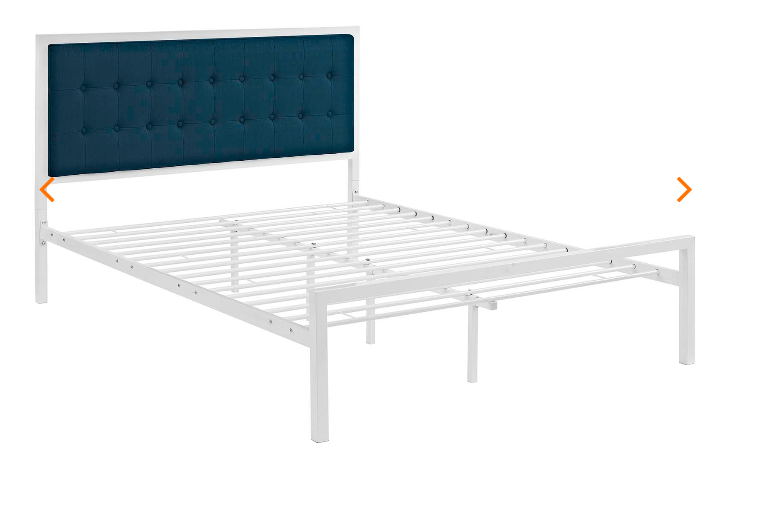 KING BED FRAME MOD-5456-WHI-AZU