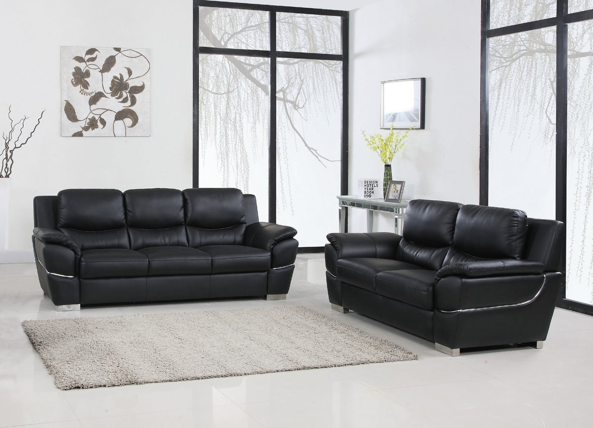 2PCS BLACK SOFA AND LOVESEAT #4572GU