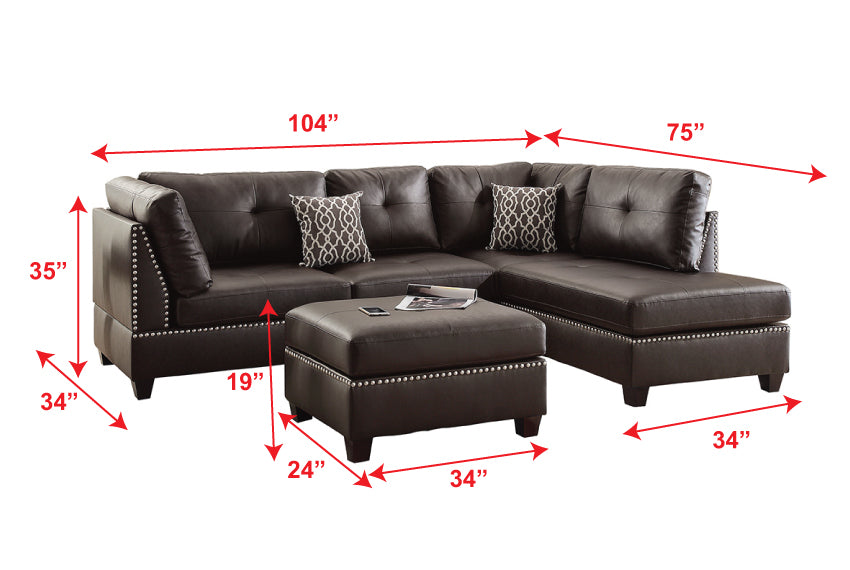 3 PCS SECTIONAL SOFA 6973-PDX