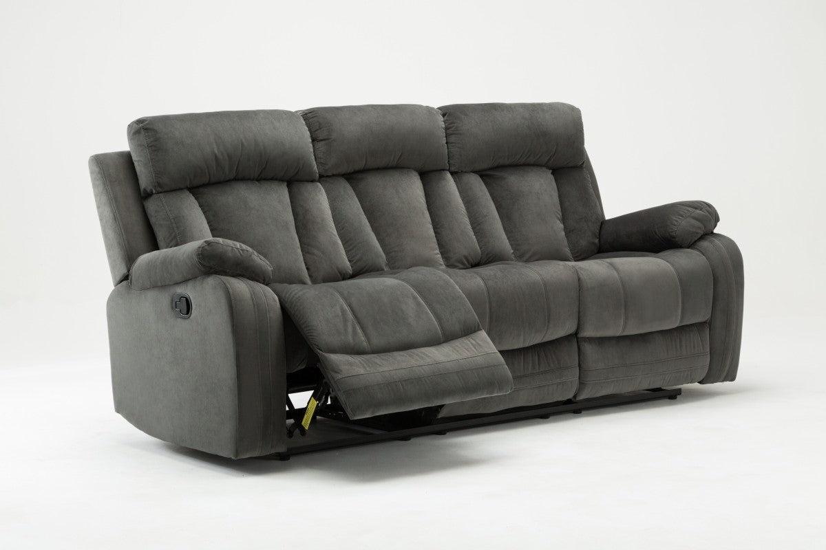 2PCS RECLINER GRAY SOFA AND LOVESEAT #9760GU