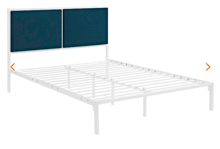 KING BED FRAME MOD-5463-WHI-AZU